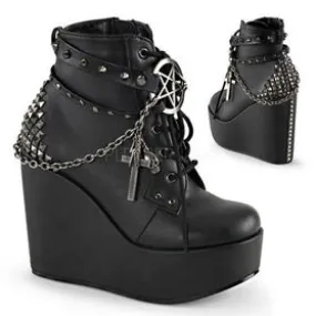 Bottines gothique Démoniacult vegan collection à semelles compensées