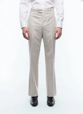 Pantalon ecru - rayures roses P3DOTT-EC10-A002 - Pantalon Homme