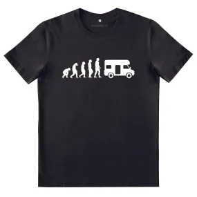 T-Shirt Evolution Camping Car | Van life | 100% coton, manches courtes, coupe régulière [ fan de van aménagé